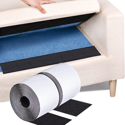 Adhesive Hook Loop Tape 4 Inch x 16 Feet, Black