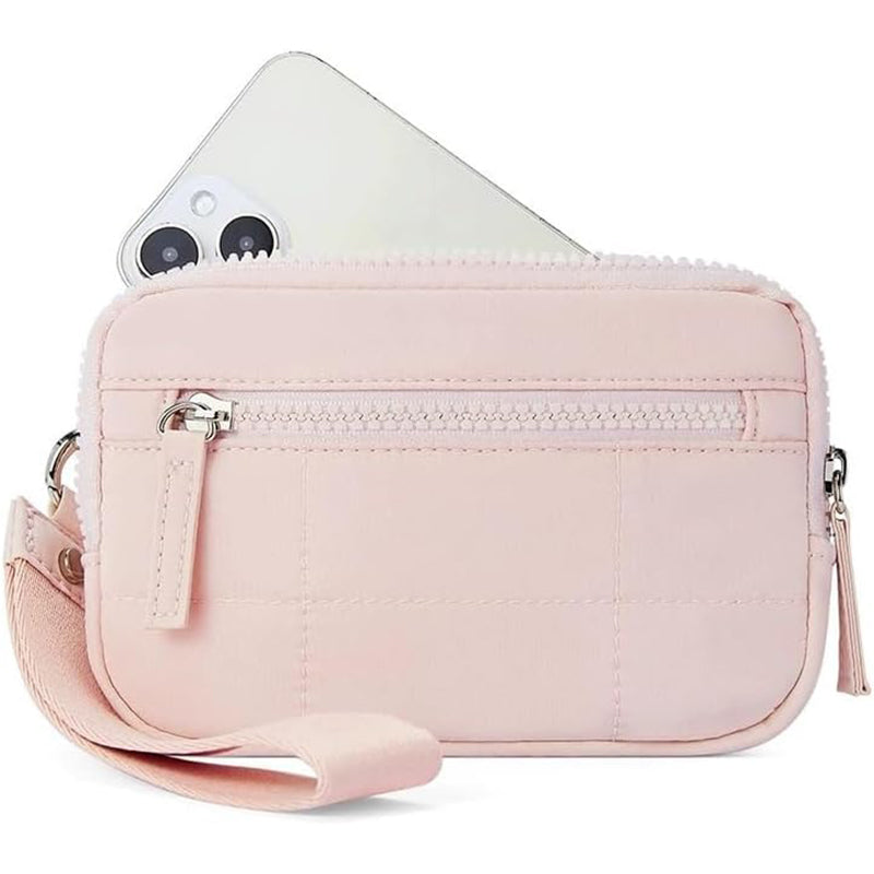 Small Wristlet Wallet Nylon with 3 Zipper Pockets Back