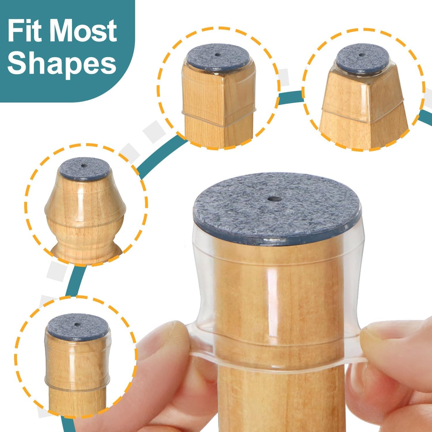 24 Pcs Chair Leg Floor Protectors