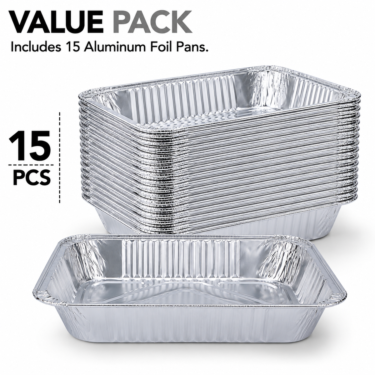Aluminum Pans 9x13 inches Disposable Foil Pans (15 Pack)