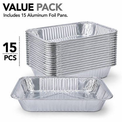 Aluminum Pans 9x13 inches Disposable Foil Pans (15 Pack)