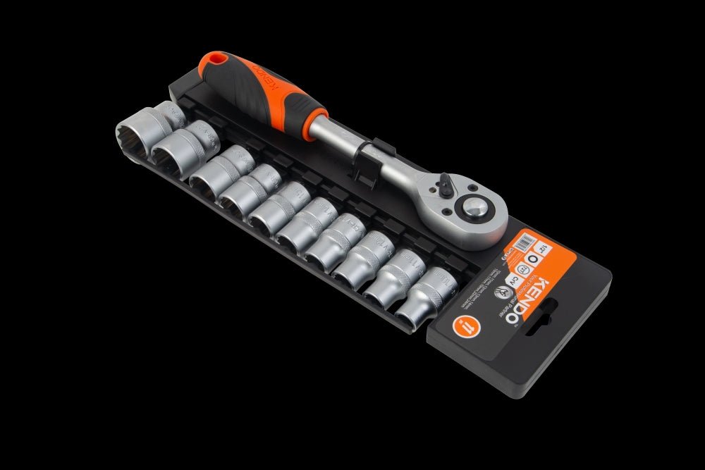 11pc Socket Set with Plastic Rack - Weshop876