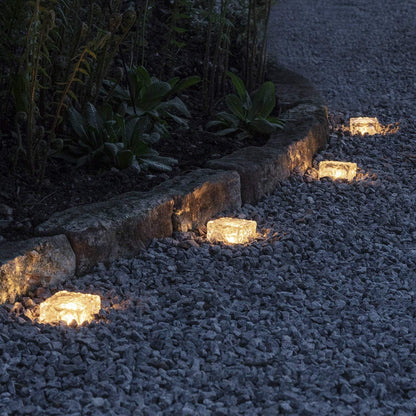 Solar Outdoor Ice Cube Bricks Rocks Lights