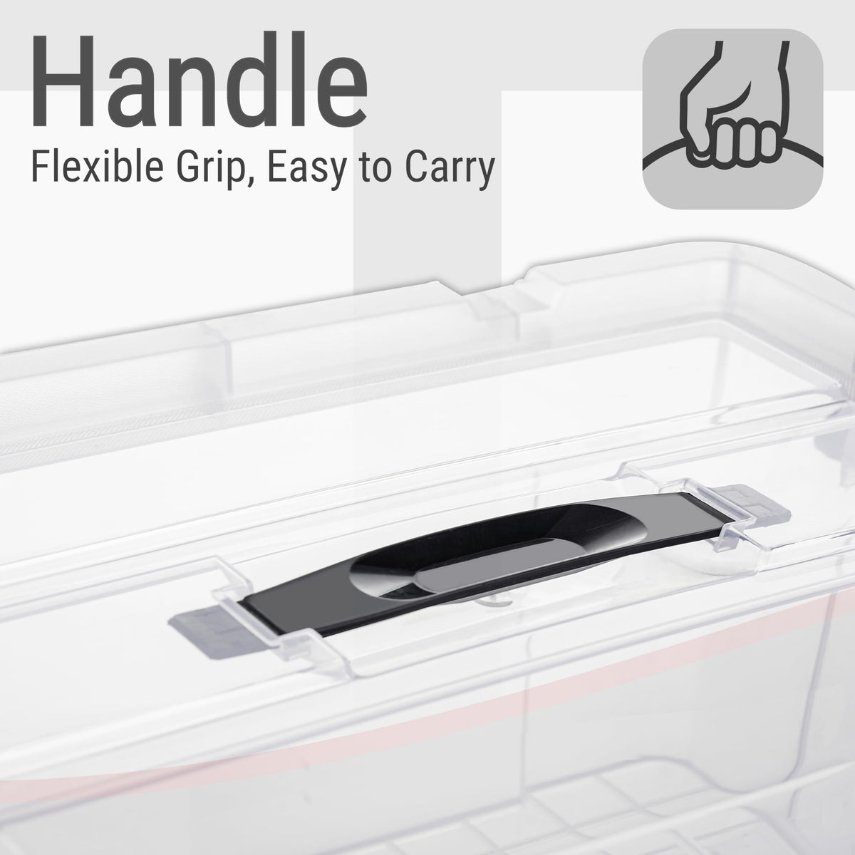 SINGLE PACK, Plastic Storage Boxes with Lids Organizing Container, PP Box for Home Office, Clear