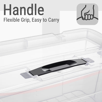 SINGLE PACK, Plastic Storage Boxes with Lids Organizing Container, PP Box for Home Office, Clear