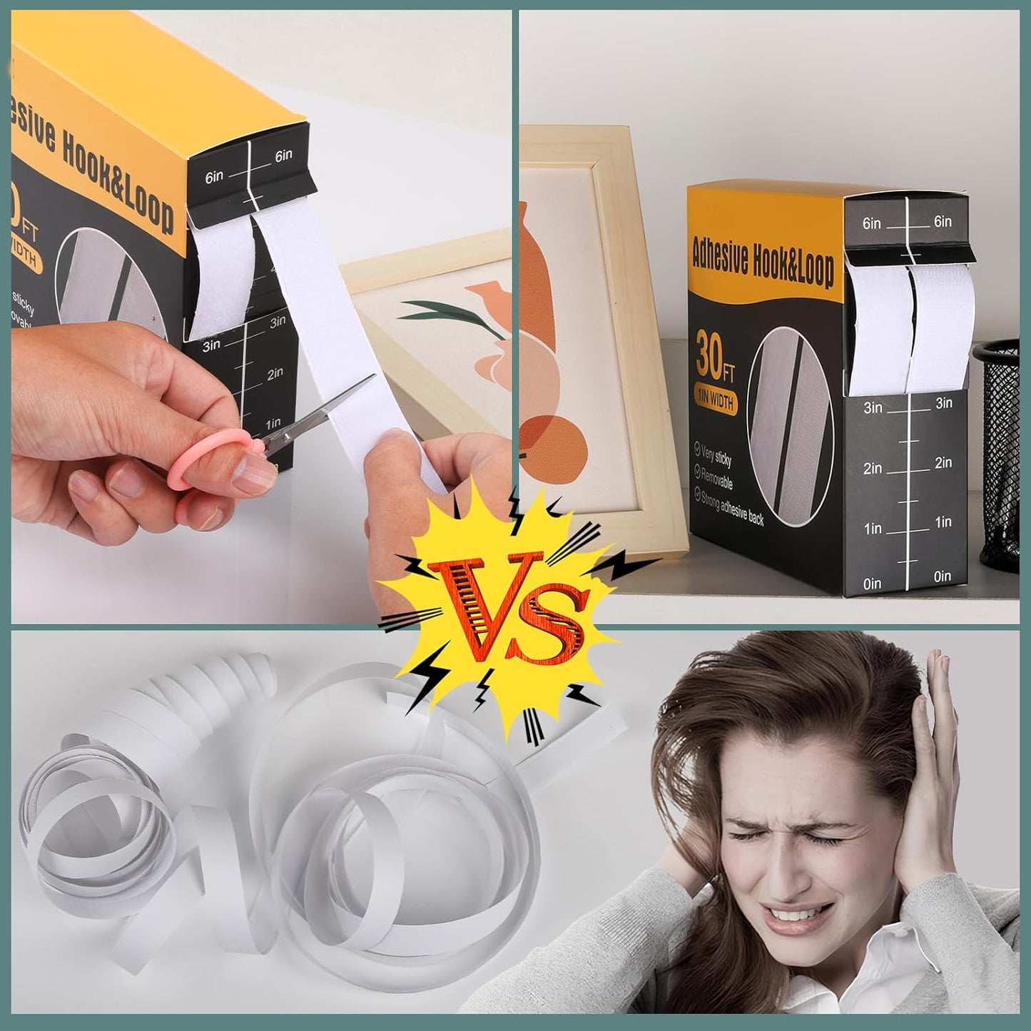 Adhesive Hook Loop Tape 1 Inch x 30 Feet