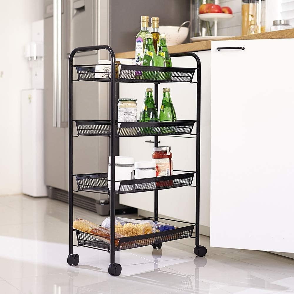 4 Tier Rolling Utility Storage Rack Cart on Wheels