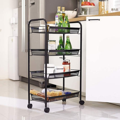 4 Tier Rolling Utility Storage Rack Cart on Wheels