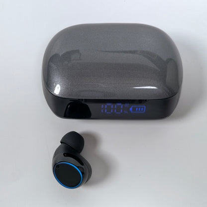Wireless In-ear Earbuds with Digital Display, Black