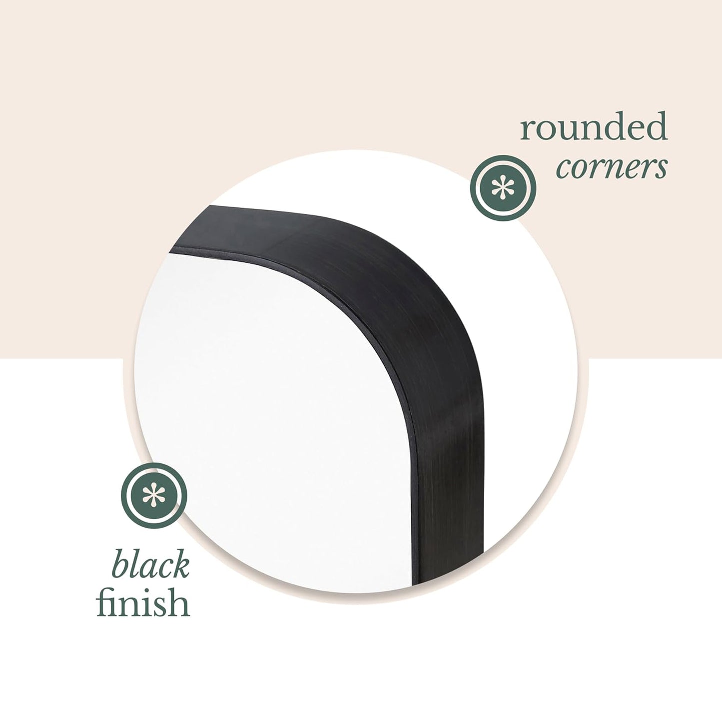 Metal Black Frame Mirror 51x71cm
