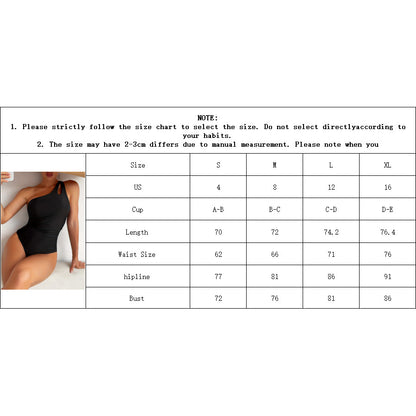 One Shoulder One Piece Swimsuit, Black
