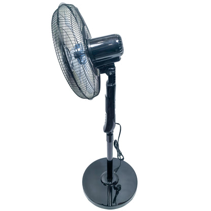 3 Speeds Control Stand Fan 16 Inch with Remote Control, Black