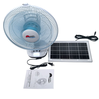 Rechargeable Solar Table Fan 12 Inch