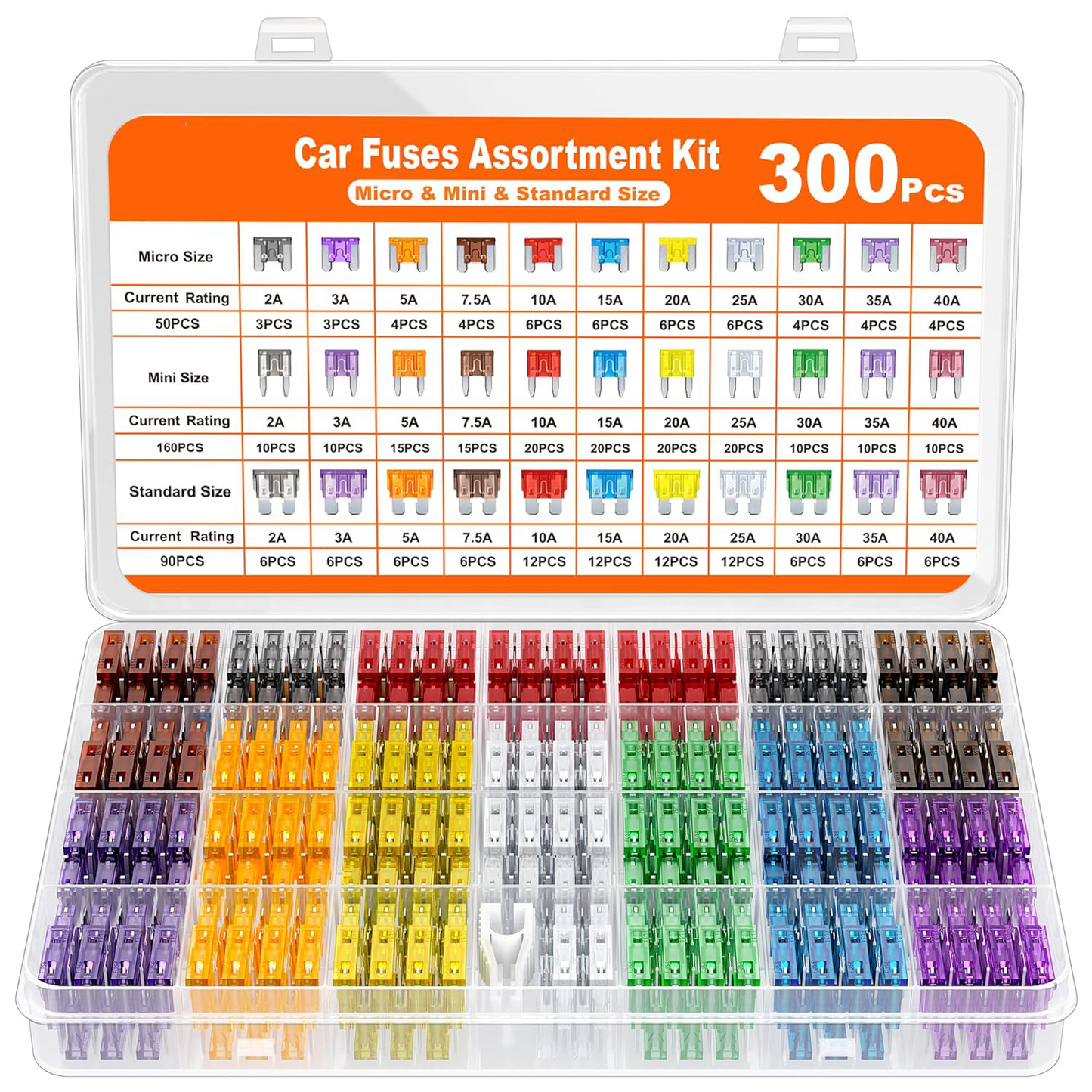300Pcs Car Fuse Assortment Kit