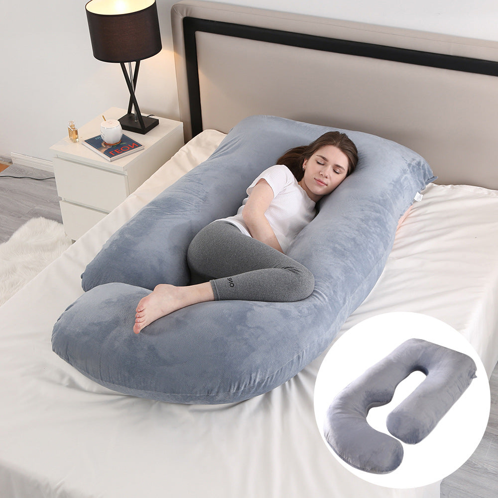 Pregnancy Pillow J-Shaped Full Body Pillow (Velvet Cover)
