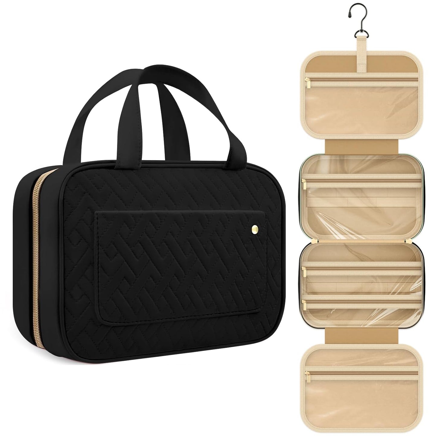 Travel Toiletry Bag with Hanging Hook (2 Color Options)