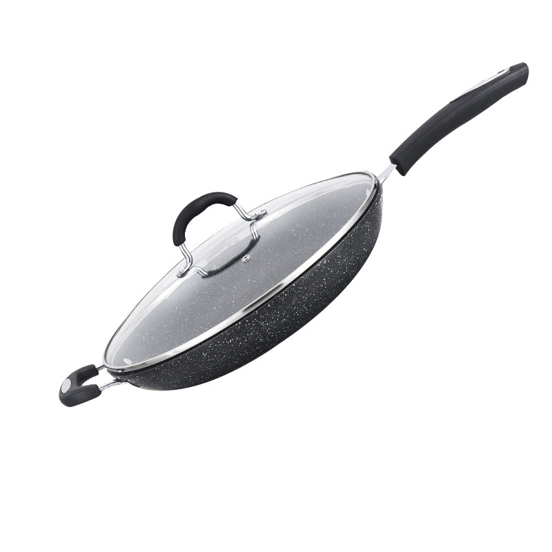 Extra Large Frying Pan with Lid 34cm 13.4 Inch, Granitestone Coating Gray
