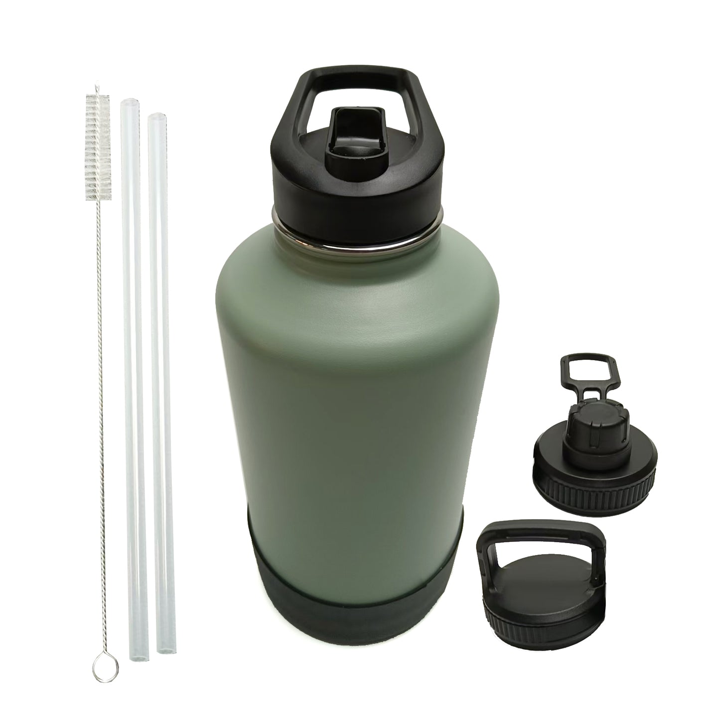 Insulated Water Bottle with 3 Lids 64oz / 40oz (2 Color Options)