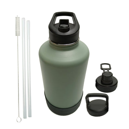 Insulated Water Bottle with 3 Lids 64oz / 40oz (2 Color Options)