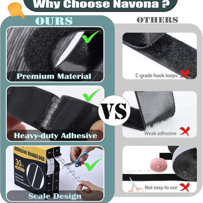 Adhesive Hook Loop Tape 1 Inch x 30 Feet