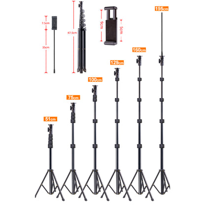 Tall Tripod for Phone with Flexible Gooseneck & Remote 78 Inch