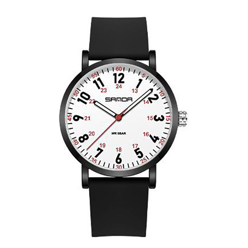 Women's Quartz Watch Silicone Strap, Black