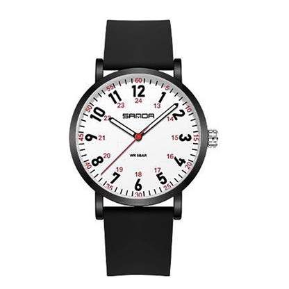 Women's Quartz Watch Silicone Strap, Black