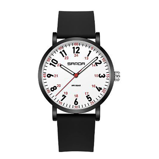 Women's Quartz Watch Silicone Strap, Black