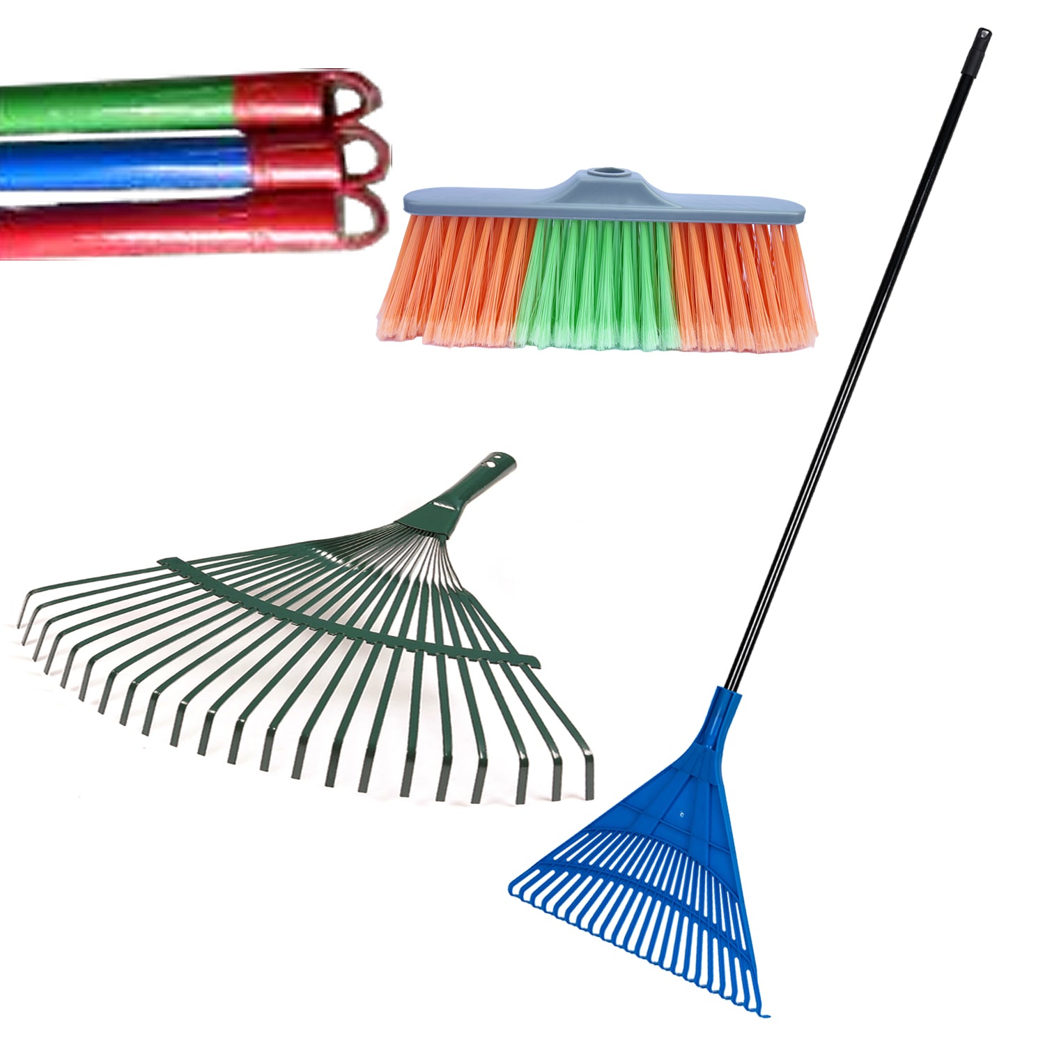 Creative Broom Rake Broom Plastic And Grass Rake Set Handle Included – Weshop876