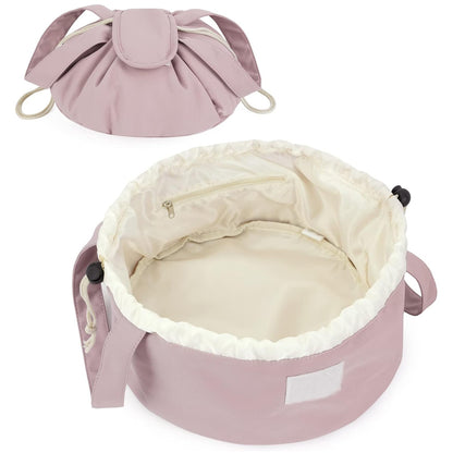 Barrel Drawstring Makeup Bag, Pink