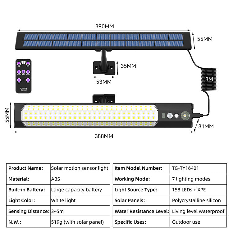 Solar Sensor Lights Detachable Handheld Lighting