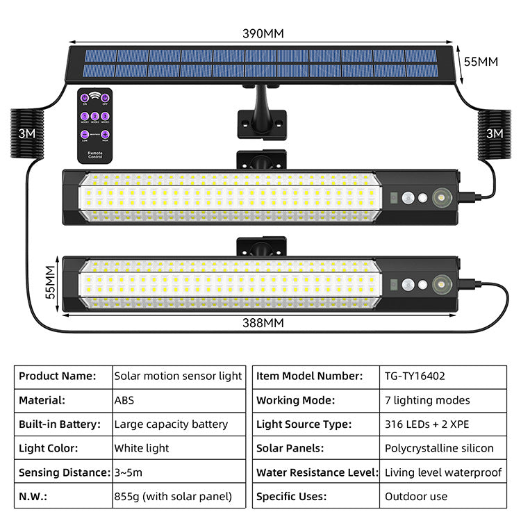 Solar Sensor Lights Detachable Handheld Lighting