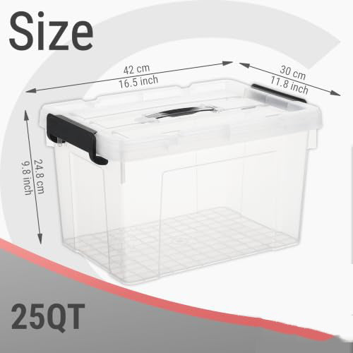 SINGLE PACK, Plastic Storage Boxes with Lids Organizing Container, PP Box for Home Office, Clear