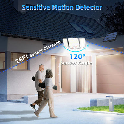 Enlarged 3 Heads Solar Lights Motion Sensor