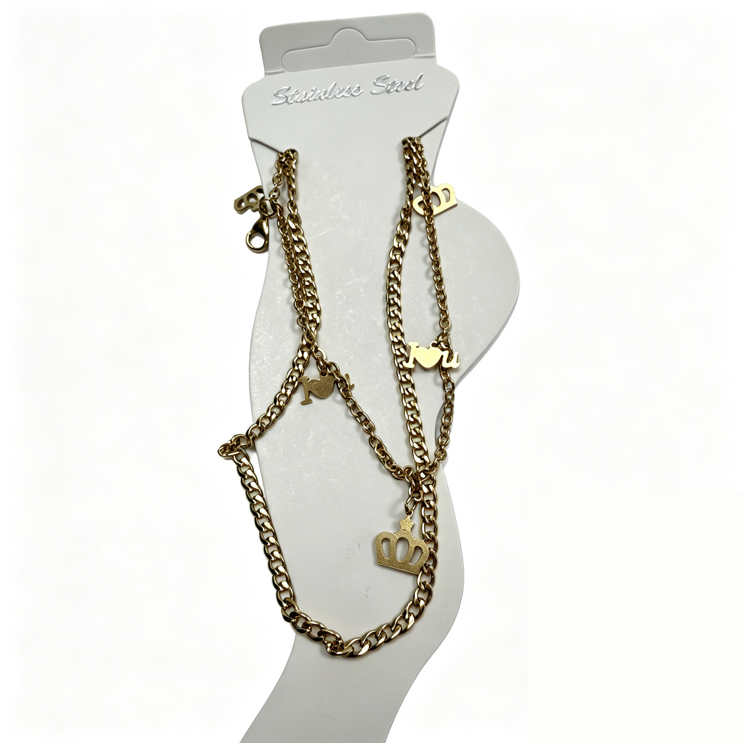 I Love You Heart Chain Anklet