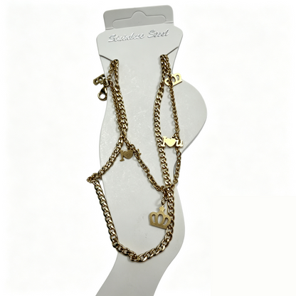 I Love You Heart Chain Anklet