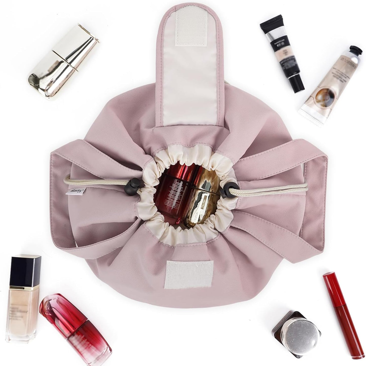 Barrel Drawstring Makeup Bag, Pink