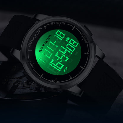 Simple Electronic Watch Men's Digital Wristwatch, Black