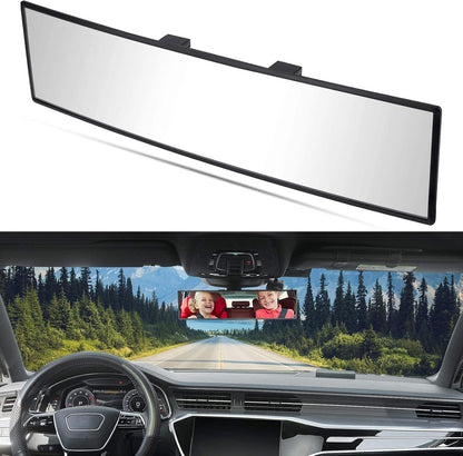 Universal Panoramic Convex Interior Clip-on Wide Angle Mirror 30x7.5cm