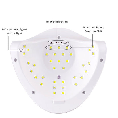 120W LED Nail Lamp Light Dryer, White