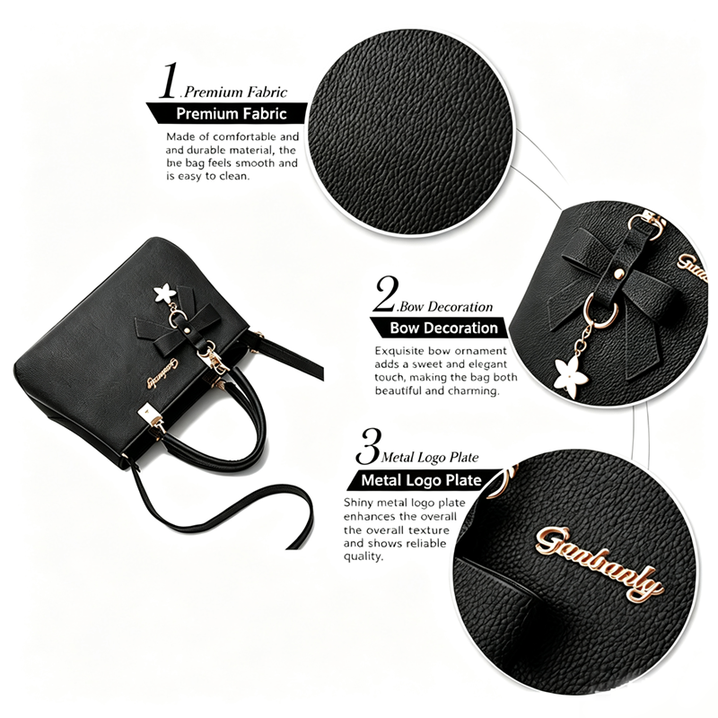 Fashion Woman Bag Lady Wild Shoulder Messenger, Black
