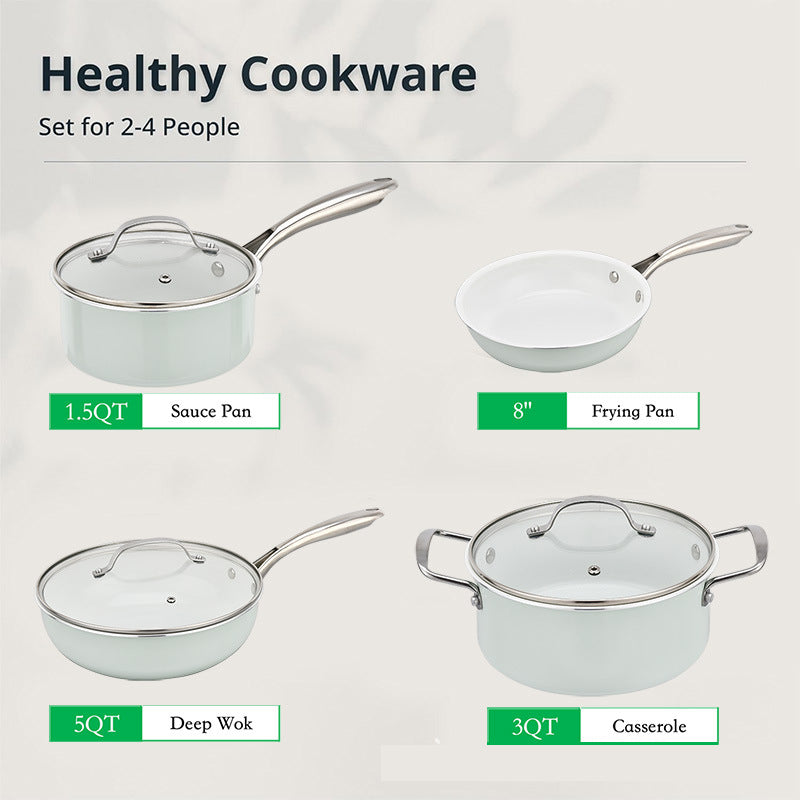 7-piece Ceramic Cookware Sets, Blue