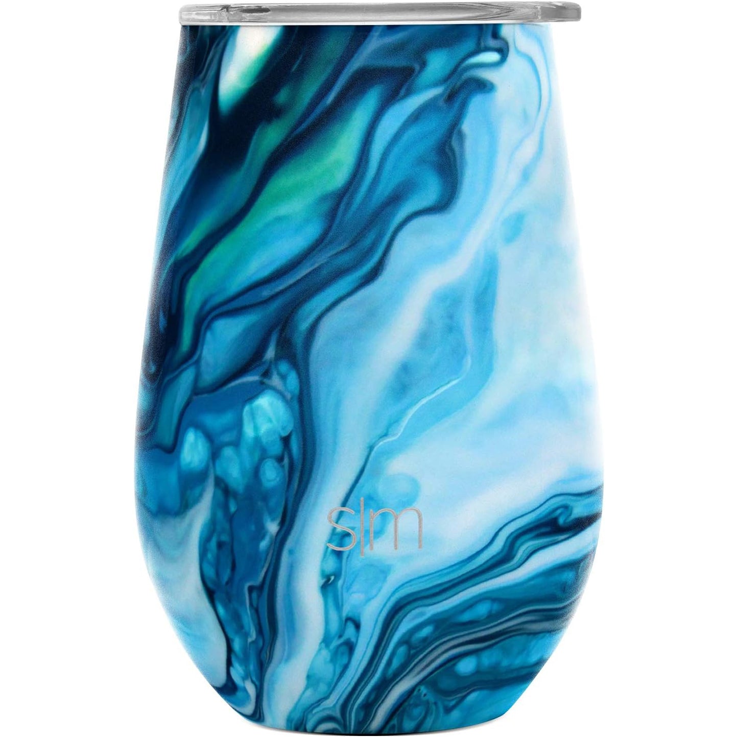 Ocean Geode Wine Tumbler with Lid 12oz