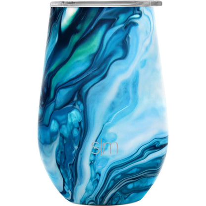 Ocean Geode Wine Tumbler with Lid 12oz