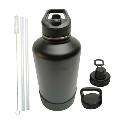 Insulated Water Bottle with 3 Lids 64oz / 40oz (2 Color Options)
