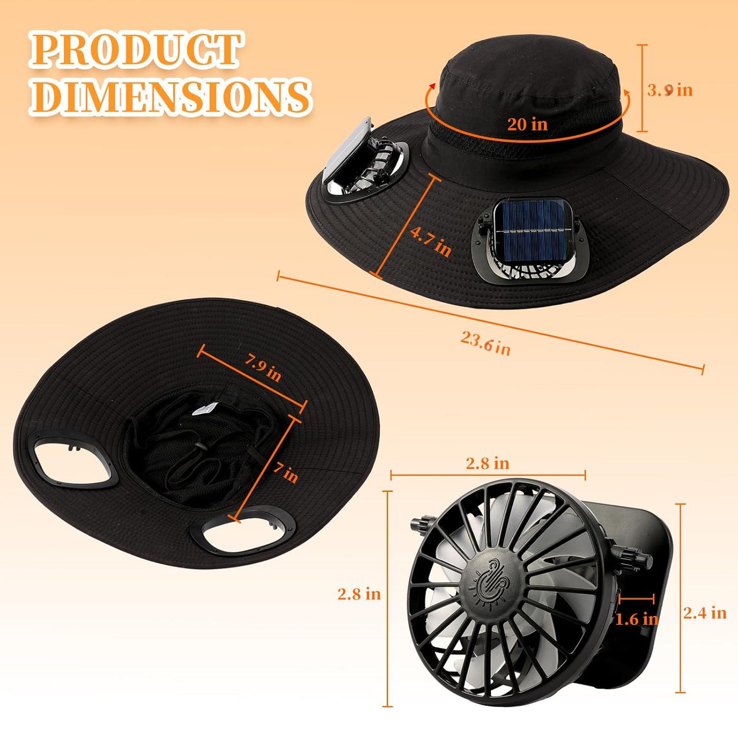 Solar Fan Hat for Men & Women