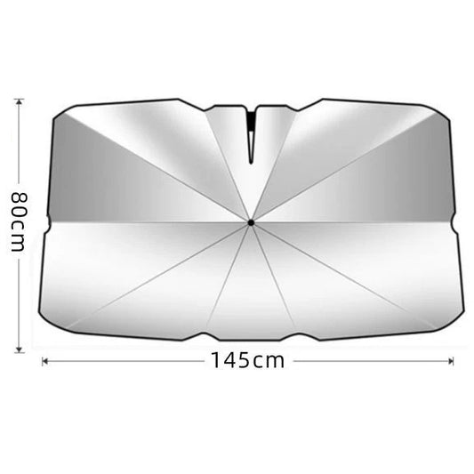 Large Windshield Sun Shade Umbrella for Car 145x80cm, Black