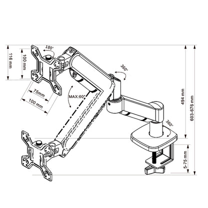 Single Monitor Wall Mount for 17-32 Inch Ultrawide Screens