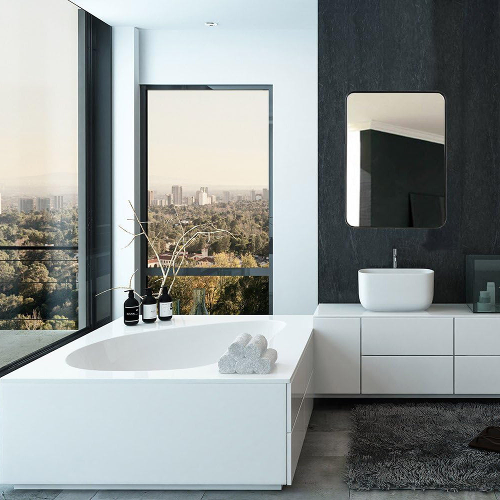 Metal Black Frame Mirror 51x71cm
