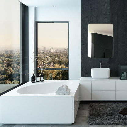 Metal Black Frame Mirror 51x71cm